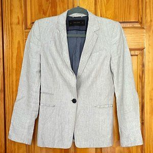 Zara Basic linen blazer light grey